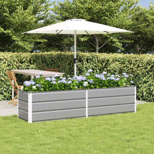 vidaXL Plantenbak Lichtgrijs 195 x 50 x 45 cm Gegalvaniseerd staal