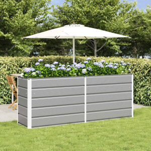 vidaXL Plantenbak Lichtgrijs 195 x 50 x 75 cm Gegalvaniseerd staal