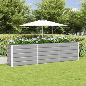 vidaXL Plantenbak Lichtgrijs 290 x 50 x 75 cm Gegalvaniseerd staal
