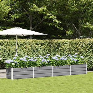 vidaXL Plantenbak Lichtgrijs 385 x 50 x 45 cm Gegalvaniseerd staal