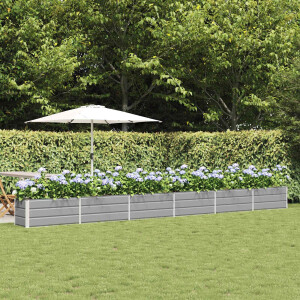 vidaXL Plantenbak Lichtgrijs 580 x 50 x 45 cm Gegalvaniseerd staal