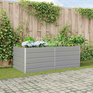 vidaXL Plantenbak Lichtgrijs 195 x 100 x 75 cm Gegalvaniseerd staal