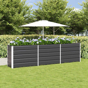 vidaXL Plantenbak Antraciet 290 x 50 x 75 cm Gegalvaniseerd staal