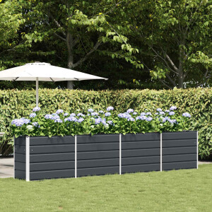 vidaXL Plantenbak Antraciet 385 x 50 x 75 cm Gegalvaniseerd staal