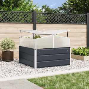 vidaXL Plantenbak Antraciet 100 x 100 x 77 cm Gegalvaniseerd staal