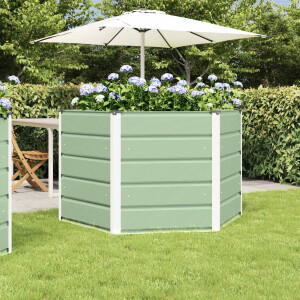 vidaXL Plantenbak Pastel Groen 129 x 129 x 75 cm Staal