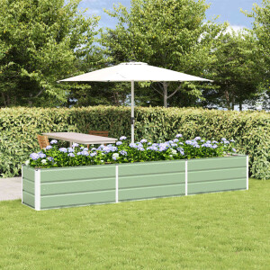 vidaXL Plantenbak Pastelgroen 290 x 50 x 45 cm Gegalvaniseerd staal