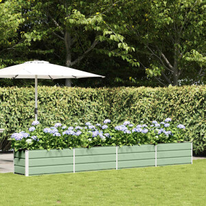 vidaXL Plantenbak Pastelgroen 385 x 50 x 45 cm Gegalvaniseerd staal