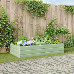 vidaXL Plantenbak Pastelgroen 195 x 100 x 45 cm Gegalvaniseerd staal