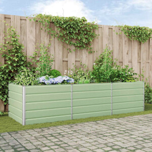 vidaXL Plantenbak Pastelgroen 290 x 100 x 75 cm Gegalvaniseerd staal