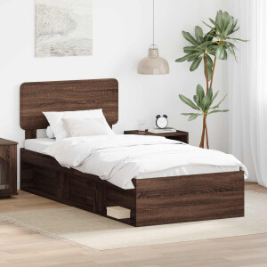 vidaXL Bedframe Bruin Eiken 90 x 190 cm Massief grenenhout