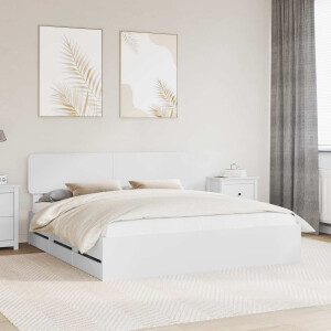 vidaXL Bedframe met lade Wit 180 x 200 cm Geconstrueerd hout