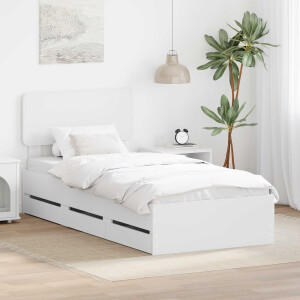 vidaXL Bedframe met lade Wit 100 x 200 cm Geconstrueerd hout