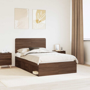 vidaXL Bedframe Bruin Eiken 120 x 200 cm Massief grenenhout
