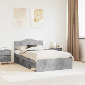 vidaXL Bedframe Concerte Grijs 135 x 190 cm Massief grenenhout