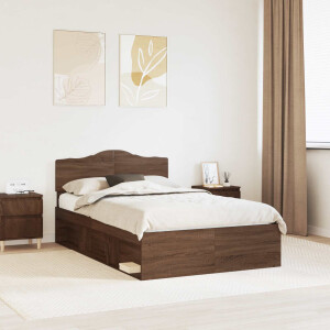 vidaXL Bedframe Bruin Eiken 120 x 200 cm Massief grenenhout