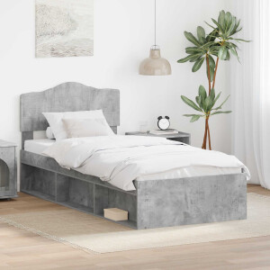 vidaXL Bedframe Concerte Grijs 90 x 190 cm Massief grenenhout