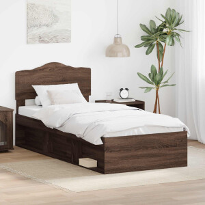 vidaXL Bedframe Bruin Eiken 75 x 190 cm Massief grenenhout