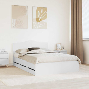 vidaXL Bedframe met lade met opslag Wit 140 x 190 cm Ingenieurshout