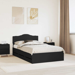 vidaXL Bedframe met lade met opslag Zwart 120 x 190 cm Ingenieurshout