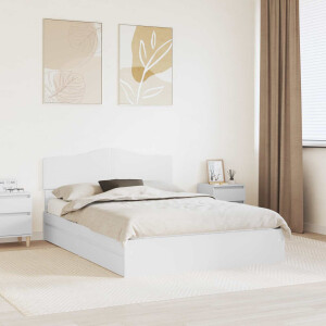 vidaXL Opslag bed met hoofdeinde Wit 140 x 200 cm Bewerkt hout