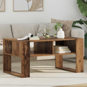 vidaXL Salontafel met opslag Oudhout 92 x 53 x 45 cm Bewerkt hout