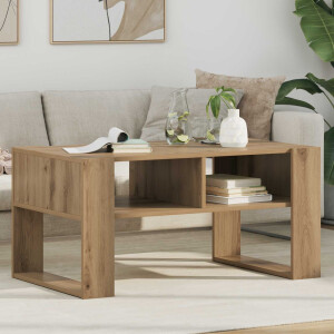 vidaXL Salontafel Artisan Eiken 92 x 53 x 45 cm Bewerkt hout