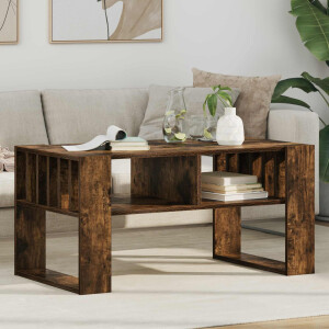 vidaXL Salontafel Gerookt eiken 92 x 49,5 x 45 cm Bewerkt hout