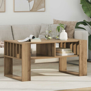 vidaXL Salontafel Artisan Eiken 92 x 49,5 x 45 cm Bewerkt hout