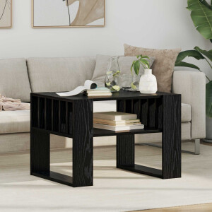 vidaXL Salontafel Zwart Eiken 66 x 49,5 x 45 cm Bewerkt hout