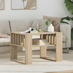 vidaXL Salontafel Sonoma Eiken 66 x 49,5 x 45 cm Bewerkt hout