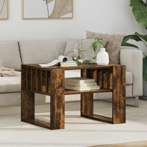 vidaXL Salontafel Gerookt eiken 66 x 49,5 x 45 cm Bewerkt hout