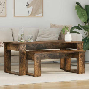 vidaXL Koffietafel Set 2 pcs Gerookt eiken Bewerkt hout
