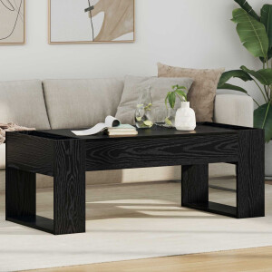 vidaXL Salontafel Zwart Eiken 110 x 50 x 41 cm Bewerkt hout