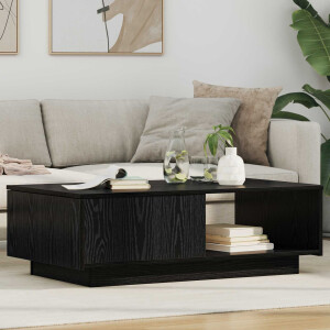 vidaXL Salontafel met lade Zwart Eiken 95 x 55 x 31 cm Bewerkt hout