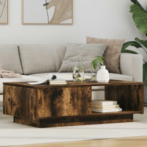 vidaXL Salontafel met lade Gerookt eiken 95 x 55 x 31 cm Bewerkt hout