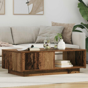 vidaXL Salontafel met lade Oudhout 95 x 55 x 31 cm Bewerkt hout