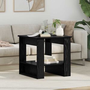 vidaXL Salontafel Zwart Eiken 51 x 50 x 50 cm Bewerkt hout