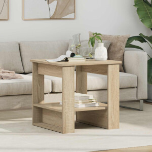 vidaXL Salontafel Sonoma Eiken 51 x 50 x 50 cm Bewerkt hout