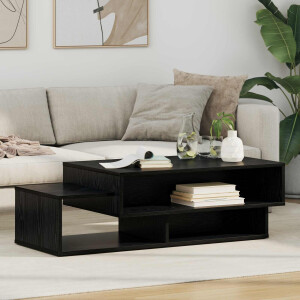 vidaXL Salontafel Zwart Eiken 105 x 50 x 32,5 cm Bewerkt hout