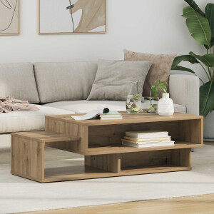 vidaXL Salontafel Artisan Eiken 105 x 50 x 32,5 cm Bewerkt hout