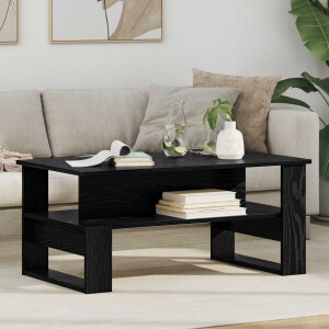 vidaXL Salontafel Zwart Eiken 90 x 50 x 40 cm Bewerkt hout