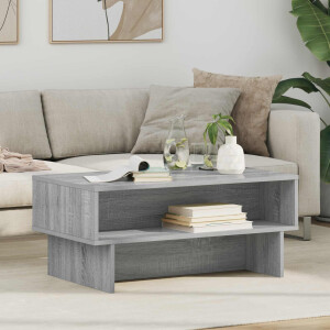 vidaXL Salontafel Grijs Sonoma 80 x 46 x 35 cm Bewerkt hout