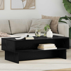 vidaXL Salontafel Zwart Eiken 100 x 46 x 35 cm Bewerkt hout