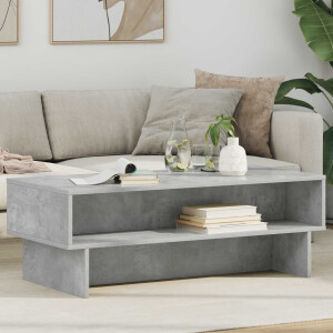 vidaXL Salontafel Beton Grijs 100 x 46 x 35 cm Bewerkt hout