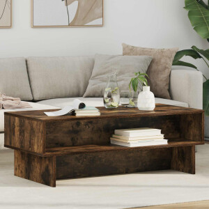 vidaXL Salontafel Gerookt eiken 100 x 46 x 35 cm Bewerkt hout