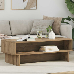 vidaXL Salontafel Artisan Eiken 100 x 46 x 35 cm Bewerkt hout