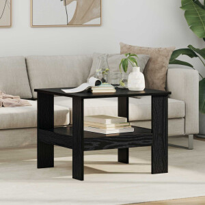 vidaXL Salontafel Zwart Eiken 57 x 55 x 45 cm Bewerkt hout