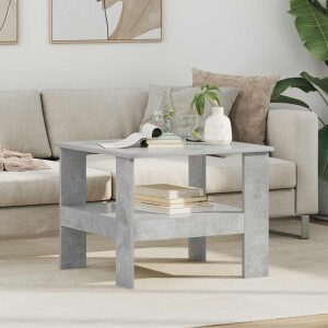 vidaXL Salontafel Beton Grijs 57 x 55 x 45 cm Bewerkt hout