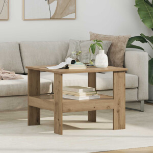 vidaXL Salontafel Artisan Eiken 57 x 55 x 45 cm Bewerkt hout